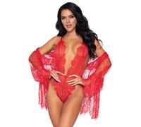 Ensemble Nuisette + String Échancré Et Robe En Dentelle femme Leg Avenue Rouge S