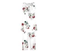 Ensemble Nuit Femme Short Combinaison Noel Femme Pyjama D Été pour Femmes Ensemble 2 Pièces Débardeur Plissé Et avec Poches Motif Doux Et Mignon Pyjama Sexy Dentelle A S