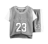 Ensemble Nuit Garçons à Manches Courtes pour Enfants, vêtements d entraînement de - la Mode et Filles, séchage Rapide Travers Les Fines, Nouvelle été 7 Ans Hiver(Grey,9-10 Years)