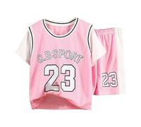 Ensemble Nuit Garçons à Manches Courtes pour Enfants, vêtements d entraînement de - la Mode et Filles, séchage Rapide Travers Les Fines, Nouvelle été 7 Ans Hiver(Rose,2-3 Years)