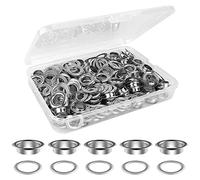 Ensemble Oeillets, 50 Ensembles 20 mm Eyelets Ensembles, Trousse à Œillets Outils, Metal Grommet avec Boîte Rangement pour Tissu, Cuir, Tente, Artisanat, Chaussures (Outils d'installation non inclus)