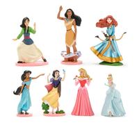 Ensemble officiel de figurines de princesse DISNEY STORE 7 figurines Disney entirement sculptes, dont Cendrillon Mulan Jasmine et plus encore