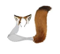 Ensemble oreilles et queue de renard - Accessoires de queue de chacal longue faits à la main pour anime cosplay et événements costumés (F)