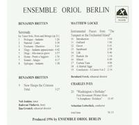 ENSEMBLE ORIOL BERLIN - BRITTEN & LOCKE CD NEUF