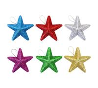 Ensemble Ornements Décorations Étoiles 6 Pièces Signes Étincelants | Étoile De Noël Pour De Sapin Pour Branche Mur Poignée de Porte Intérieur Auto Couronne Guirlande Étagère Mariage Fête