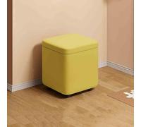 Ensemble ottomane de rangement rond, repose-pieds rembourré avec couvercle amovible, pouf en cuir pour chambre à coucher, tabouret polyvalent pour changer de chaussures, repose-pieds compact