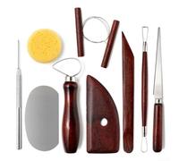 Ensemble Outils Argile pour bois Métal Éponge Ensemble Outils | 9 outils variés, pour sculpture, ébauchoir, grattoir, idéal création artistique