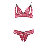 Ensemble Ouvert Rouge Et Noir Taille M