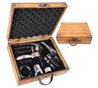 Ensemble ouvre Bouteille de vin dans Une boîte Cadeau en Bois,ouvre Bouteille vin de Luxe,Ensembles d'accessoires pour vin,Set de Sommelier avec Tire-Bouchon (Yuan Wood2)