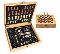 Ensemble ouvre Bouteille de vin dans Une boîte Cadeau en Bois,ouvre Bouteille vin de Luxe,Ensembles d'accessoires pour vin,Set de Sommelier avec Tire-Bouchon (BambooWood)