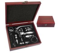 Ensemble ouvre Bouteille de vin dans Une boîte Cadeau en Bois,ouvre Bouteille vin de Luxe,Ensembles d'accessoires pour vin,Set de Sommelier avec Tire-Bouchon (Red Wood)