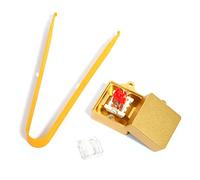 Ensemble ouvre-interrupteur et extracteur d'interrupteur 2 en 1 pour Cherry MX Outemu Kailh Box Gateron Panda Akko, compatible avec 99 % de clavier mécanique à chaud (doré + orange)