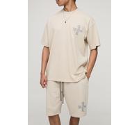 Ensemble oversize à imprimé croix homme - pierre - S, pierre