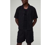 Ensemble oversize avec chemise à manches courtes et short homme - noir - XL, noir