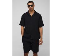 Ensemble oversize avec chemise froncée et short homme - noir - L, noir