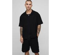 Ensemble oversize avec chemise froncée et short homme - noir - M, noir