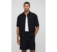 Ensemble oversize avec chemise stretch à manches 3/4 et short homme - noir - L, noir