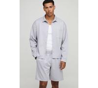 Ensemble oversize avec veste Harrington et short homme - gris - XS, gris