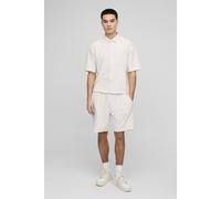 Ensemble oversize en jersey avec chemise oversize et short homme - ecru - L, ecru