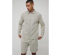 Ensemble oversize en jersey côtelé avec short homme - ecru - L, ecru