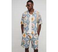 Ensemble oversize fleuri mélangé homme - multicolore - M, multicolore