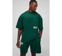 Ensemble oversize imprimé avec t-shirt et short homme - vert - M, vert