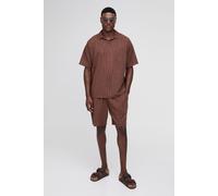 Ensemble oversize texturé avec polo homme - marron - L, marron