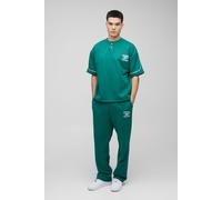 Ensemble oversize universitaire à surpiqûres homme - vert - L, vert