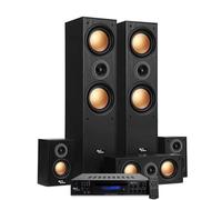 Ensemble pack - Evidence Acoustics EA950-PG - 5 enceintes 850W - finition cuivre, Ampli 5.2, USB BT FM - 4 x75W, 3 x20W