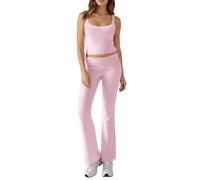 Ensemble Pantalon Femme Été Décontracté Sans Manches Gilet Haut Et Pantalon Pour Quotidien Confortable Couleur Unie Deux Pièces Tenue Y2K Style Sportif Décontracté Survêtement 2 Pièces Femme Stylish