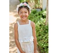 Ensemble pantalon haut bretelles blanc 12A