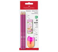 Ensemble Papeterie Scolaire Faber Castell Crayons Graphite Taille-Crayon & Gomme