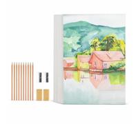 Ensemble Papier Aquarelle en Coton pour Superpositions sans Dommage pour Artistes Confirmés Atelier Créatif, 50 feuilles, 160 g, épais