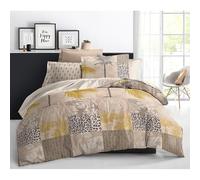 Ensemble Parure de draps 4 Pieces 100% Coton 57 Fils/m2-1 Drap Plat 240x 300 cm + 1 Drap Housse 140 x 190 cm + 2 taies d'oreilers 65 x 65 cm Tissage trés serré 2 Personnes Haute Qualité (losana)