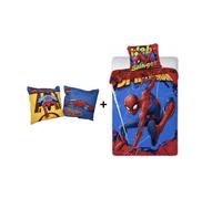 Ensemble Parure - Spiderman Marvel - 140 x 200 cm - Coussin 20 x 20 cm - 100% Polyester - Lavable