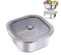 Ensemble passoire et bol de cuisine en acier inoxydable 3600 ml avec couvercle, bols mélangeurs, bol à riz, passoire pour pâtes, fruits, légumes