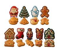 Ensemble pâtisserie Noël mini tartes, 6 modèl. | Gingerbread Santa for SNOWMAN Soldier Cottage Cookie Press for Festive Dessert Tables Family Baking Night And Parties