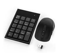 Ensemble pavé numérique et souris sans fil 2,4 G 19 touches USB sans fil - 3 souris silencieuses réglables DPI 800/1200/1600, clavier numérique pour ordinateur portable/notebook/ordinateur de bureau