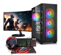 Ensemble PC Gaming Complet Basic Ryzen 3 3200G, 16 Go de DDR4, SSD M.2 de 1000 Go, Win 11 Pro 64 Bits + écran 24 Pouces + Clavier, Souris, Casque