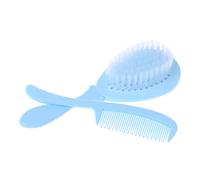 Ensemble peigne et brosse pour bébé - Fournitures d'allaitement - Pour le bain, le lavage des cheveux - Poils doux - Pointe ronde - Sans danger pour le massage de la tête