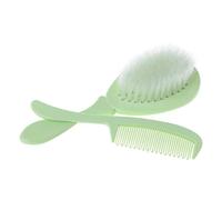 Ensemble peigne et brosse pour bébé - Fournitures d'allaitement - Pour le bain, le lavage des cheveux - Poils doux - Pointe ronde - Sans danger pour le massage de la tête