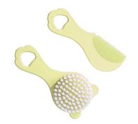 Ensemble peigne et brosse pour nouveau-nés avec poignée confortable et long manche avec joli aspect ours pour une utilisation familiale