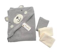 Ensemble peignoir triangle + 3 gants de toilette