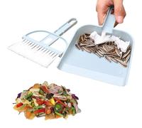 Ensemble Pelle à poussière et Brosse - 19x13x3 cm/18x11x0,7 cm, Collecte débris de Table, Nettoyage miettes de | Parfait pour Le Rangement du Bureau, la Pratique, l'entreti