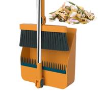 Ensemble Pelle À Poussière Longue Et Brosse - Ensemble De Pelle À Poussière A Manche D'extension Verticale Coupe-Vent Et Balai Rotatif | Manche Long Poils Denses pour Salle De Bain Garage