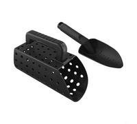 Ensemble pelle à sable et truelle pour détection de métaux | Pour pelle de plage en plastique ABS pour la chasse au trésor | Outils de creusement compacts pour adultes et enfants | Noir