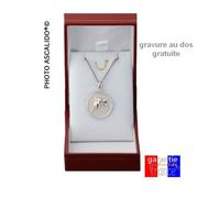 Ensemble pendentif astro Zodiac BELIER medaille et chaine en argent massif avec coffret pour offrir. Gravure possible