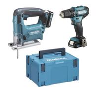 Ensemble perceuse-visseuse et scie sauteuse sans fil, 12 V Makita - DF457DWE - 2 vitesses - 10 mm - 2900 tr/min