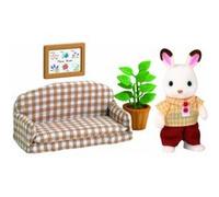 Sylvanian Families Le papa Lapin Chocolat et salon