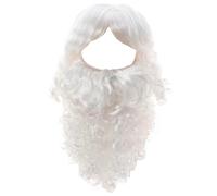 Ensemble perruque de Père Noël, barbe de Père Noël et perruque pour homme, longue barbe sorcier avec sangle réglable, respirante et réutilisable pour fête, style 2, costume Gandalf